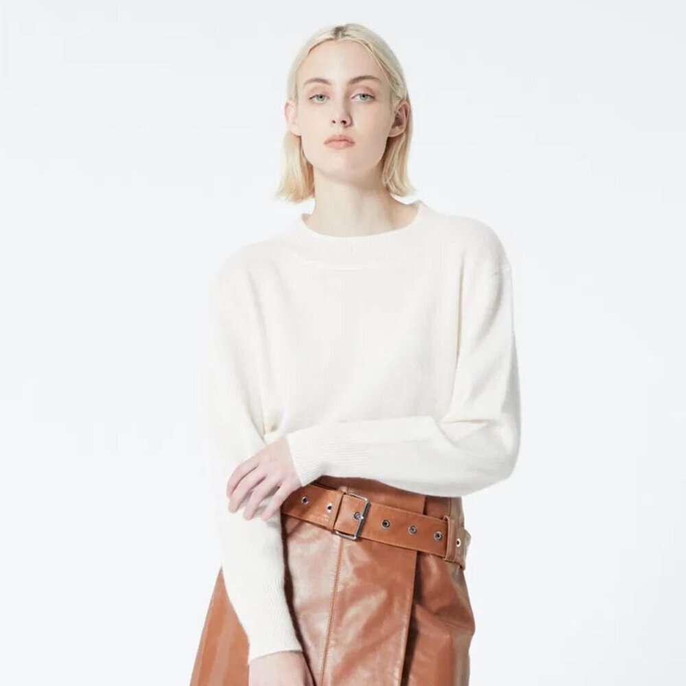 The Kooples Plain Ecru Cashmere Sweater